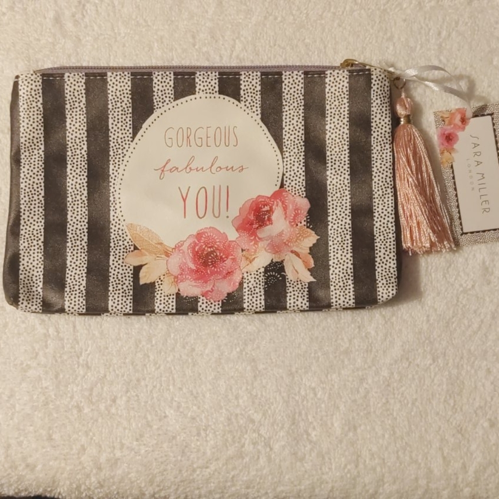 NWT Sara Miller "Gorgeous" Zipper Pouch